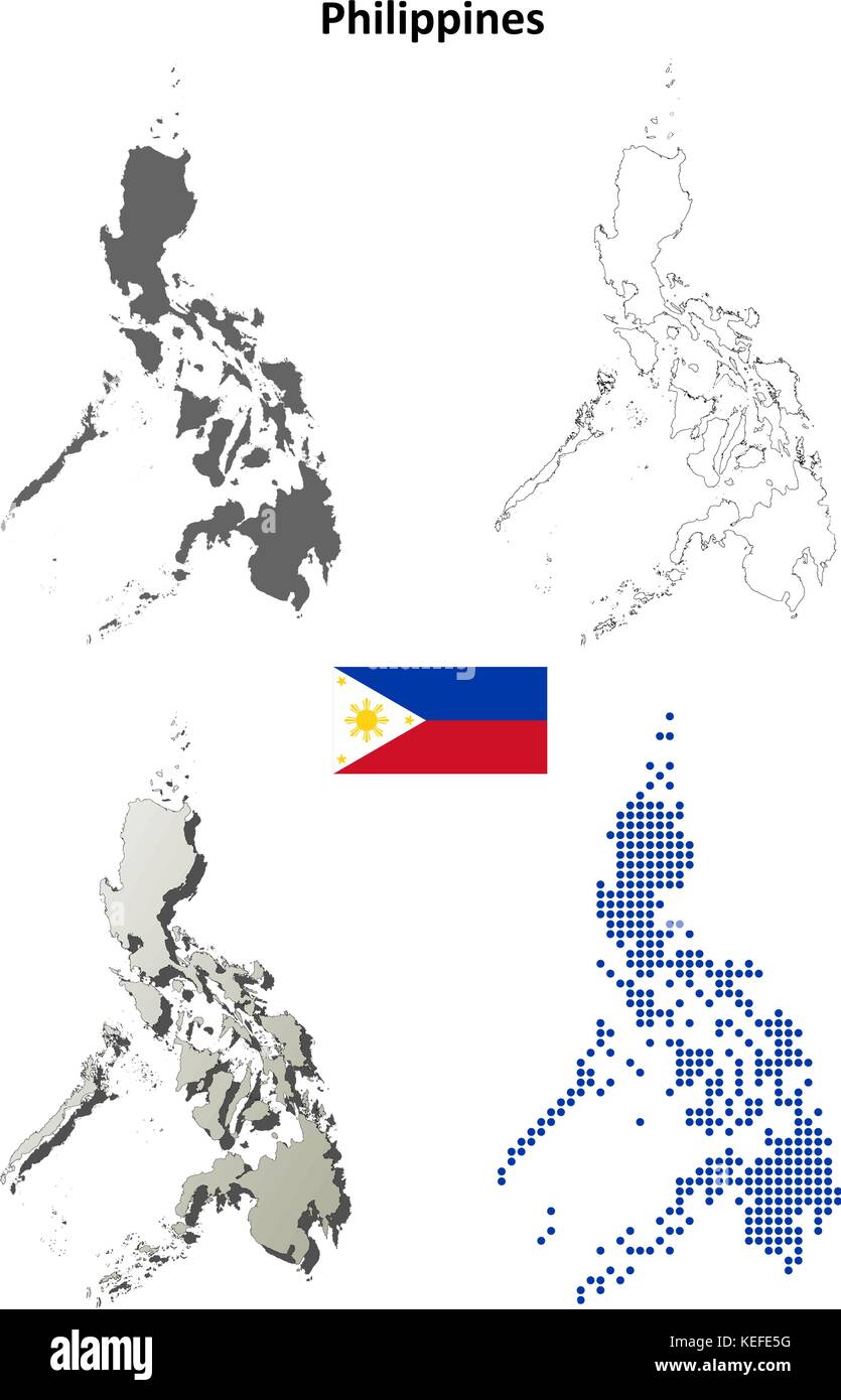 Philippinen Überblick Karte festlegen Stock Vektor