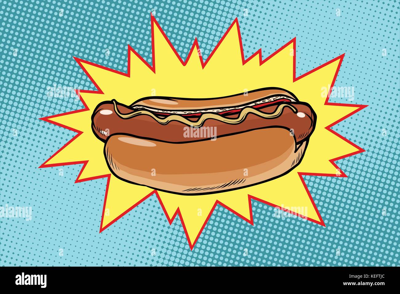 Pop Art hot dog Fast Food Stock Vektor