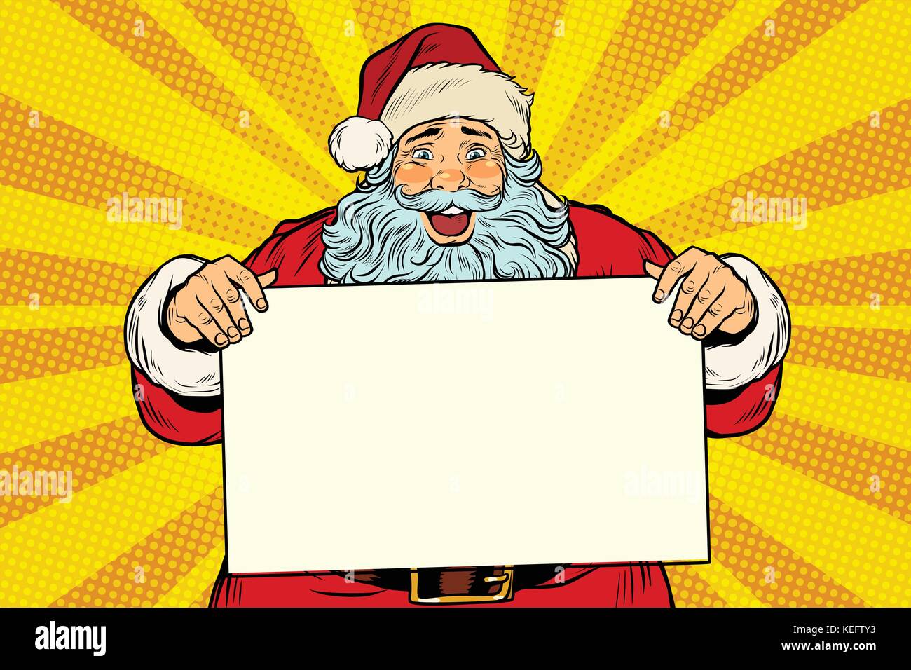 Freudige Santa Claus mit Plakat Vorlage Stock Vektor