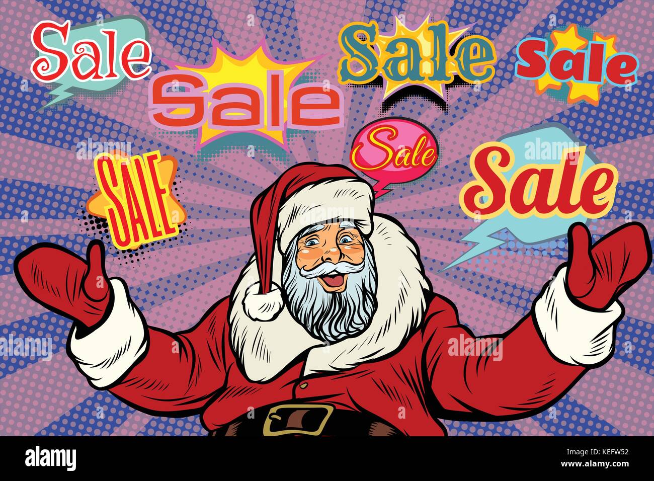Weihnachten Verkauf Hintergrund mit Santa Claus Stock Vektor
