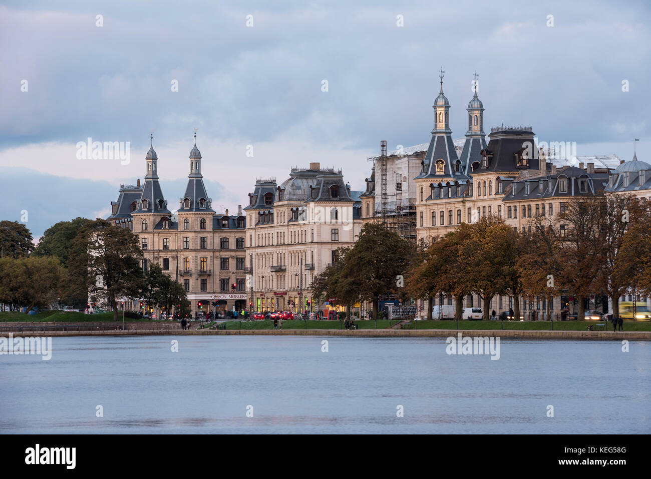 Kopenhagener Seen, am späten Abend, Dänemark Stockfoto