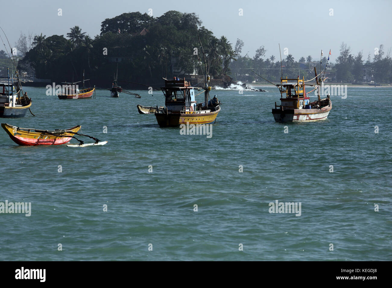 Kapparathota Anchorage Galle Südprovinz Sri Lanka Fischerboote Stockfoto