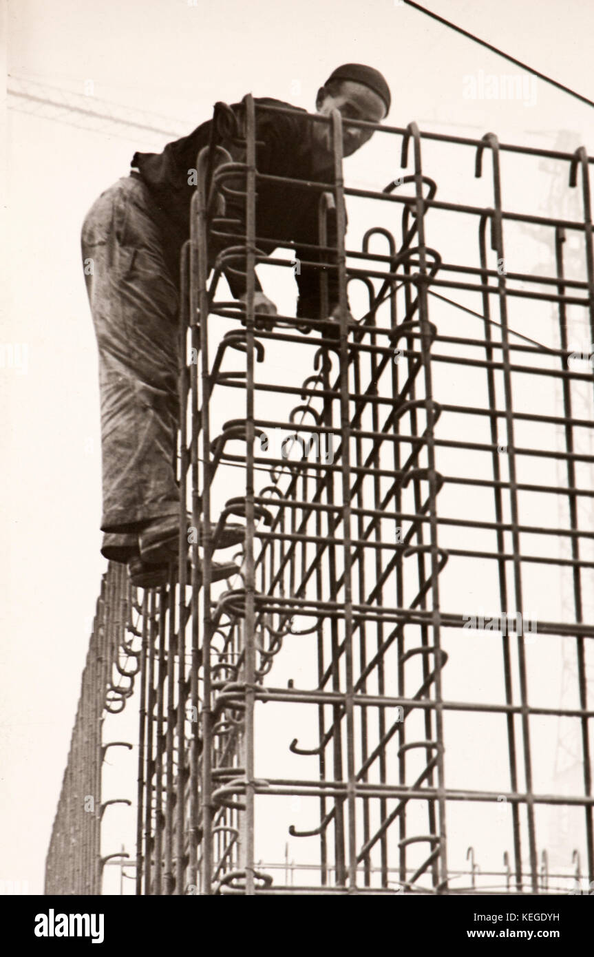 Die Bautätigkeit in Mailand (1939) in der Nähe von Porta Ticinese Stockfoto