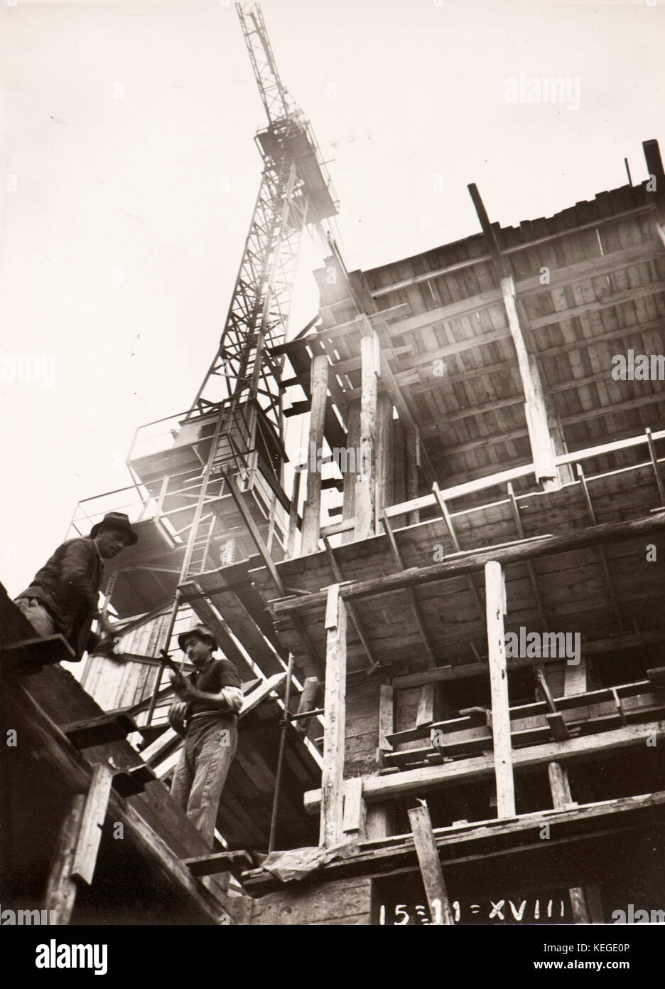Die Bautätigkeit in Mailand (1939) in der Nähe von Porta Ticinese Stockfoto