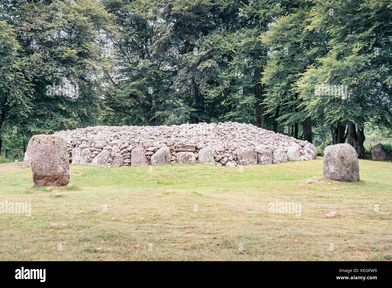 Clava Cairns in der Nähe von Culloden, Inverness, Schottland, Vereinigtes Königreich. Stockfoto