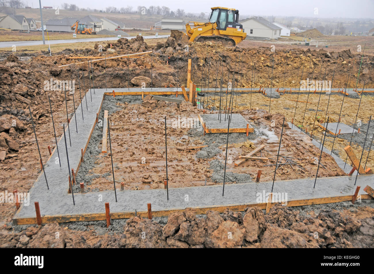 Grundlage Grundlage für ein Haus gebaut, Serie 1 Stockfoto