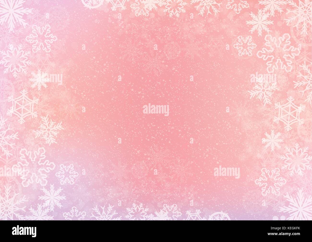 Die pink elegante Winter Hintergrund mit der Schneeflocke Grenze Stock Vektor