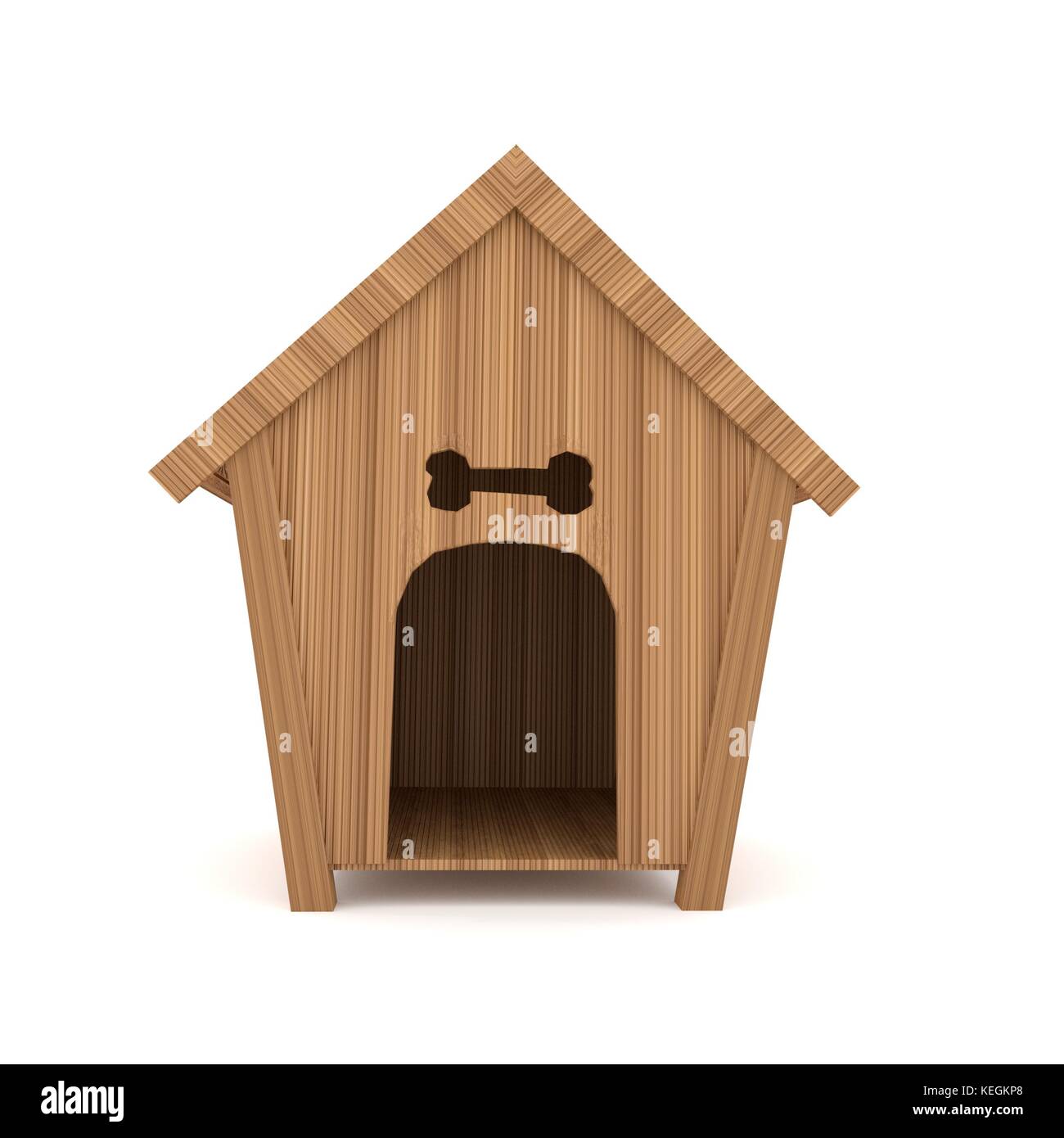 Der Hund Haus auf isolierten Weißen in 3D-Rendering Stockfoto