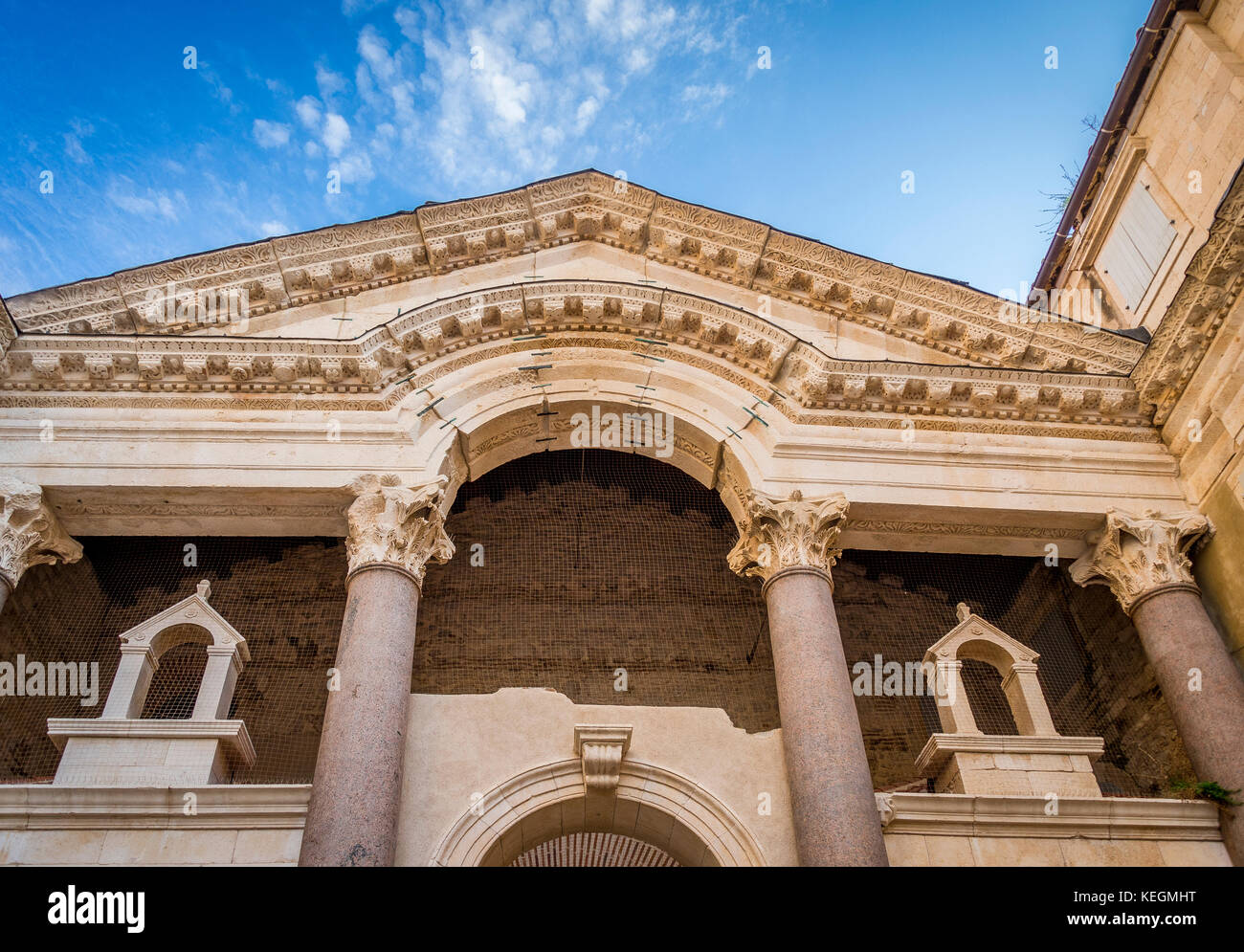 Der peristyl innerhalb der Diokletianspalast in Split Stockfoto