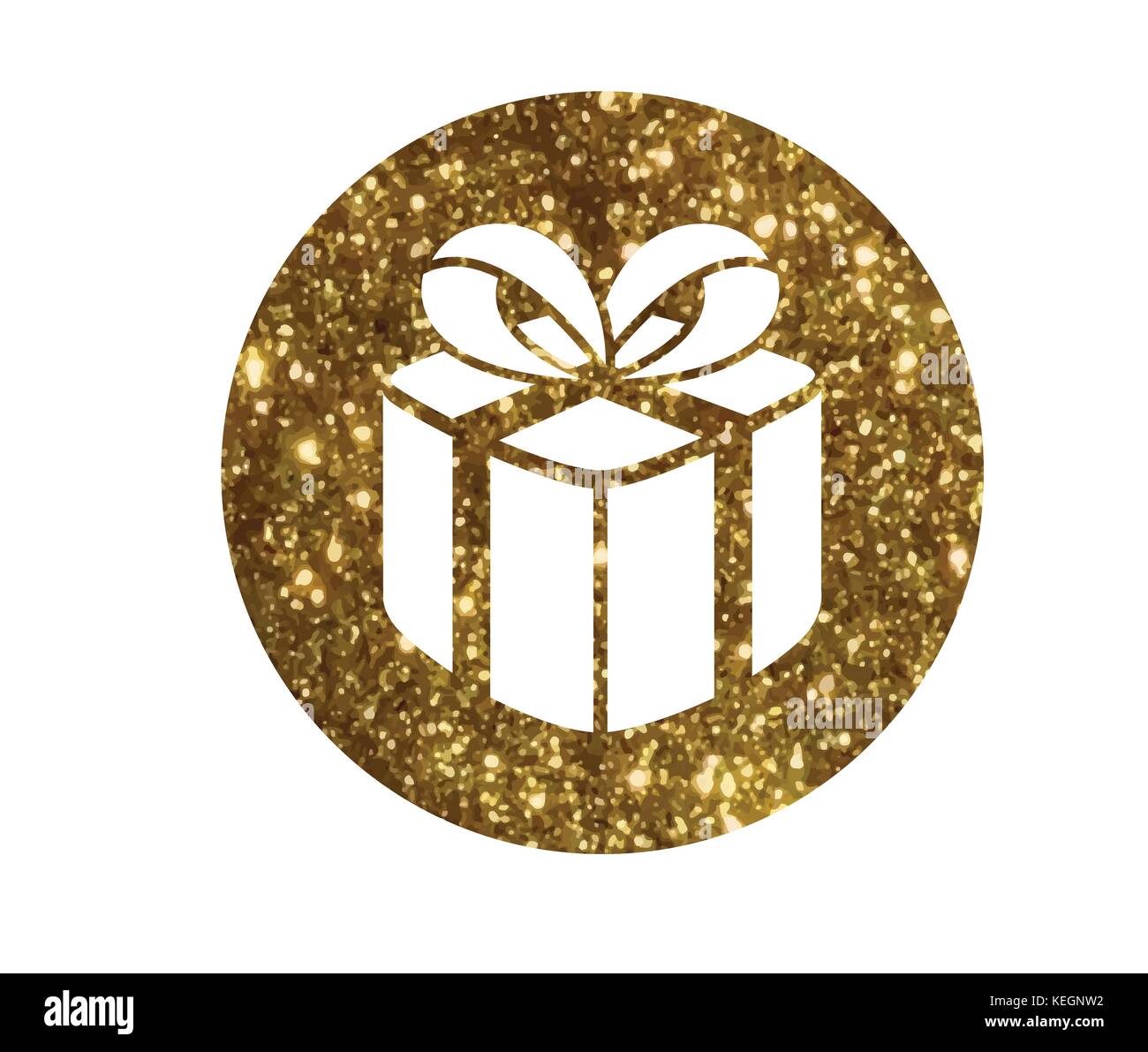 Die isolierte Glitzer golden Holiday Gift box Symbol Stock Vektor