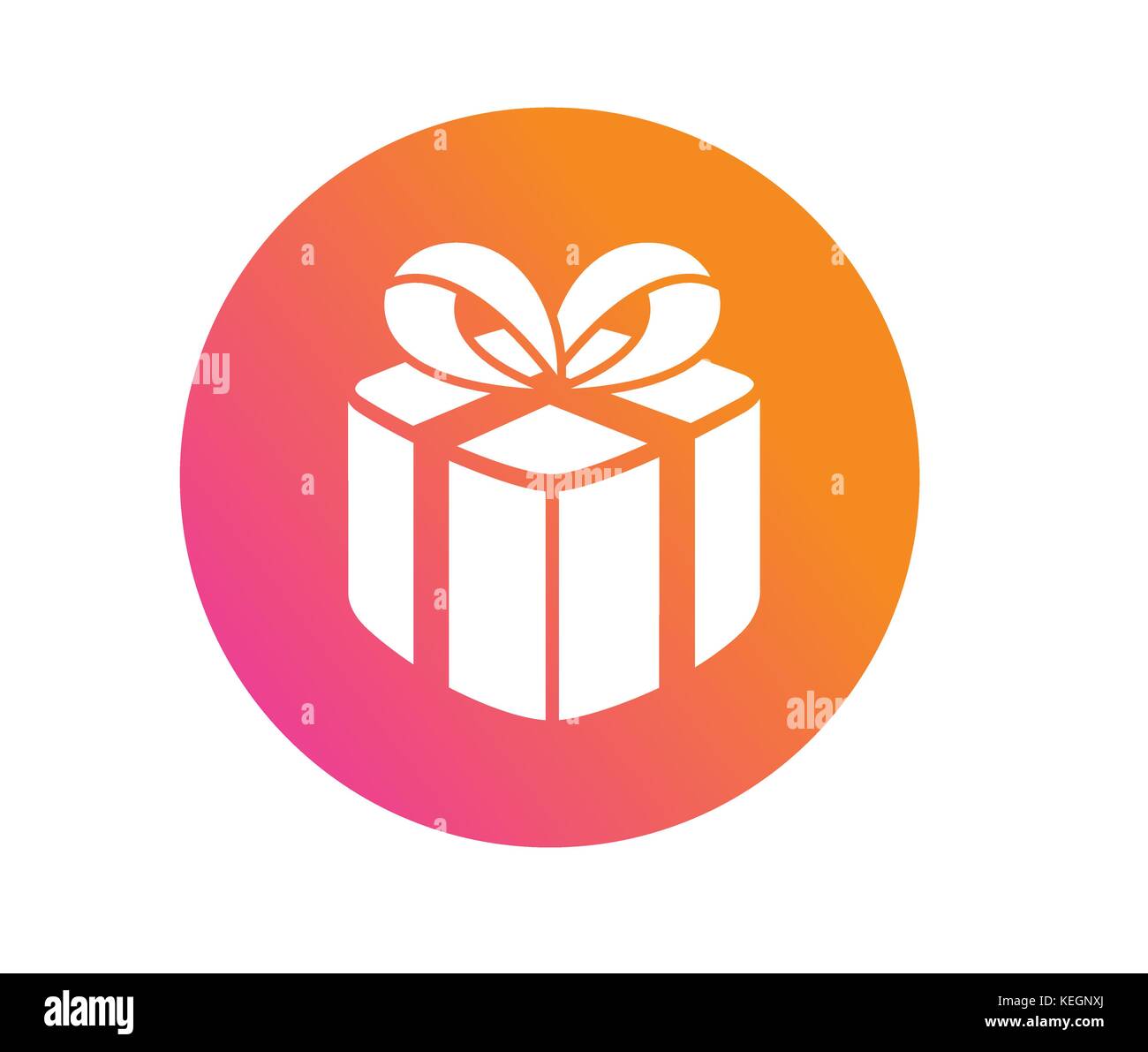 Der Kreis bunten Farbverlauf Weihnachten Geschenk box Symbol Stock Vektor