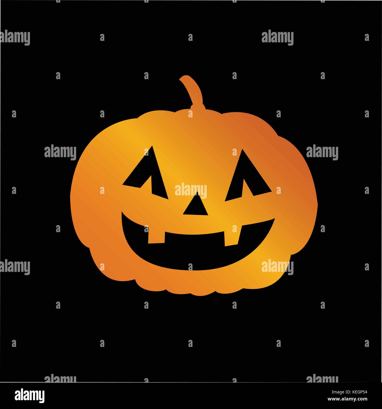 Die orange Gradient halloween Urlaub Kürbis Flachbild-Symbol Stock Vektor