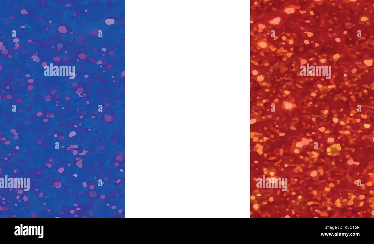 Der Vektor luxus Rot und Blau glitter Frankreich Landesflagge Symbol Stock Vektor