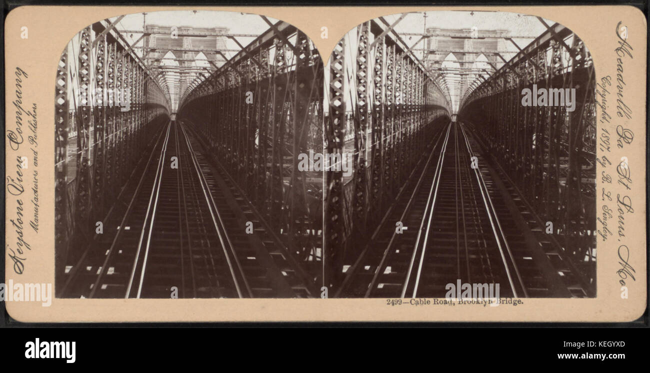 Cableroad, BrooklynBridge, Denniscollectionofstereoscopicviews fromRobertN. Stockfoto