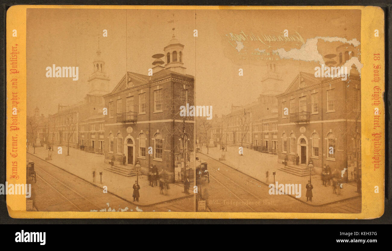 Die Independence Hall, die von Cremer, James, 1821 1893 Stockfoto