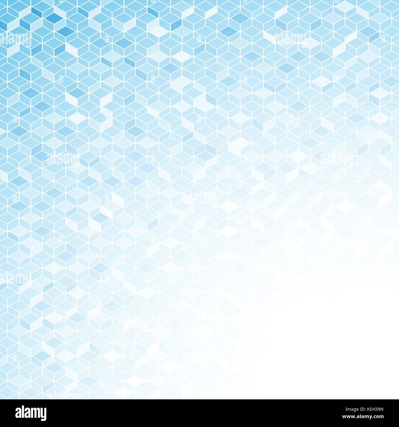 Weiß Mosaik Sechsecke Linie auf hellblauem Hintergrund für abstrakte Konzept Stock Vektor