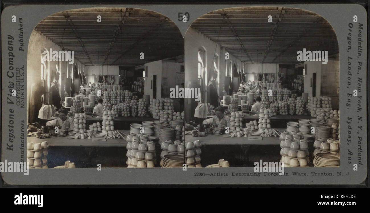 Künstler Porzellan waren, Trenton, N.J, aus Robert N. Dennis Sammlung von stereoskopischen Ansichten zu verzieren Stockfoto