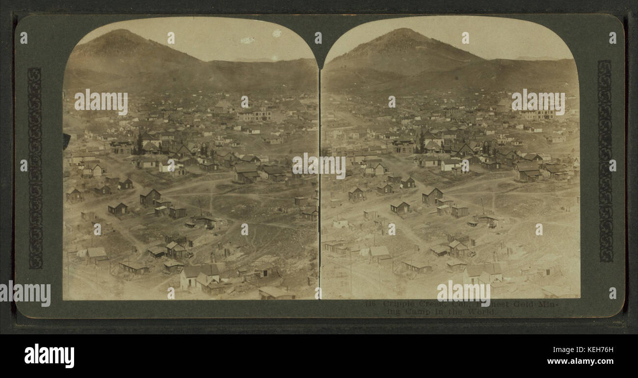 Cripple Creek, Col., reichsten Goldbergbau-Camp in der Welt, aus Robert N. Dennis Sammlung von stereoskopischen Ansichten Stockfoto