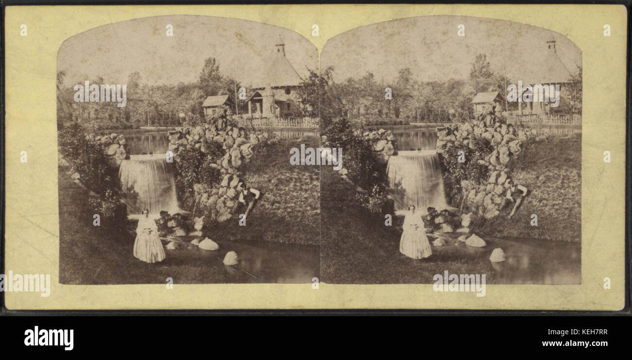 Eingang zum Llewellyn Park, Orange, N.J, Robert N. Dennis Sammlung von stereoskopischen Ansichten 2 Stockfoto