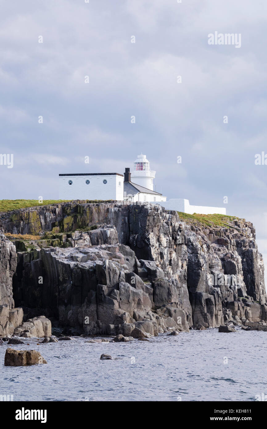 Die Farne Leuchtturm, Farne Islands, Inner Farne, Northumberland, North Sunderland Stockfoto