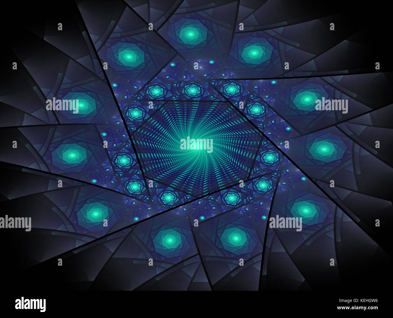 Eine geometrische fractal Design in verschiedene Abschnitte unterteilt. Stockfoto