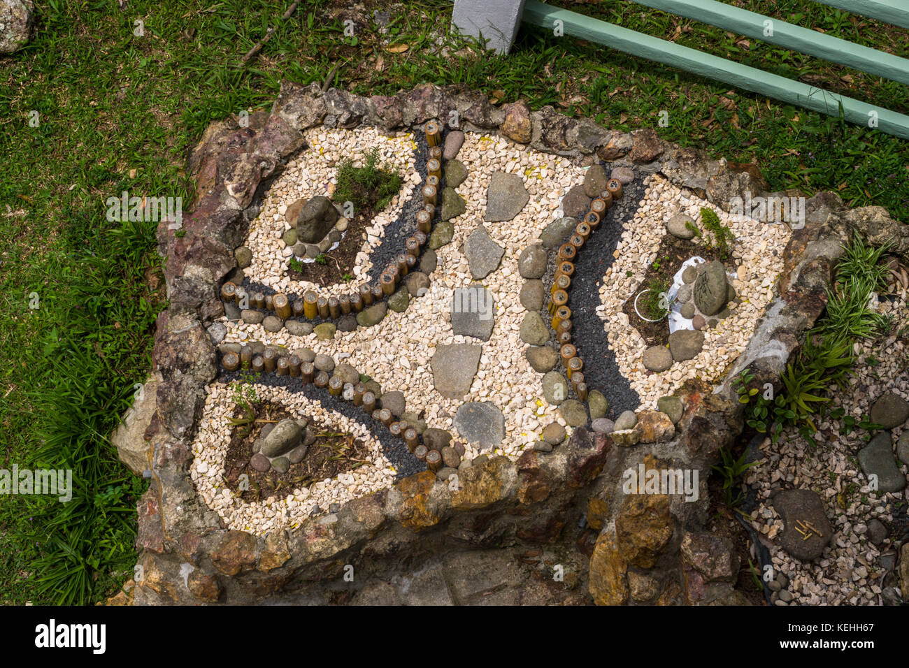 Kleine kreative Stein Garten Stockfoto
