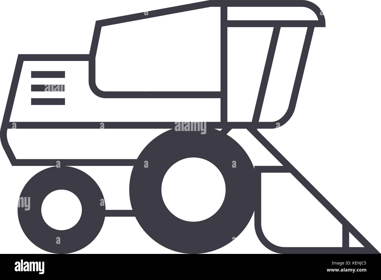 Mähdrescher vektor Symbol Leitung, Zeichen, Abbildung auf Hintergrund, editierbare Anschläge Stock Vektor