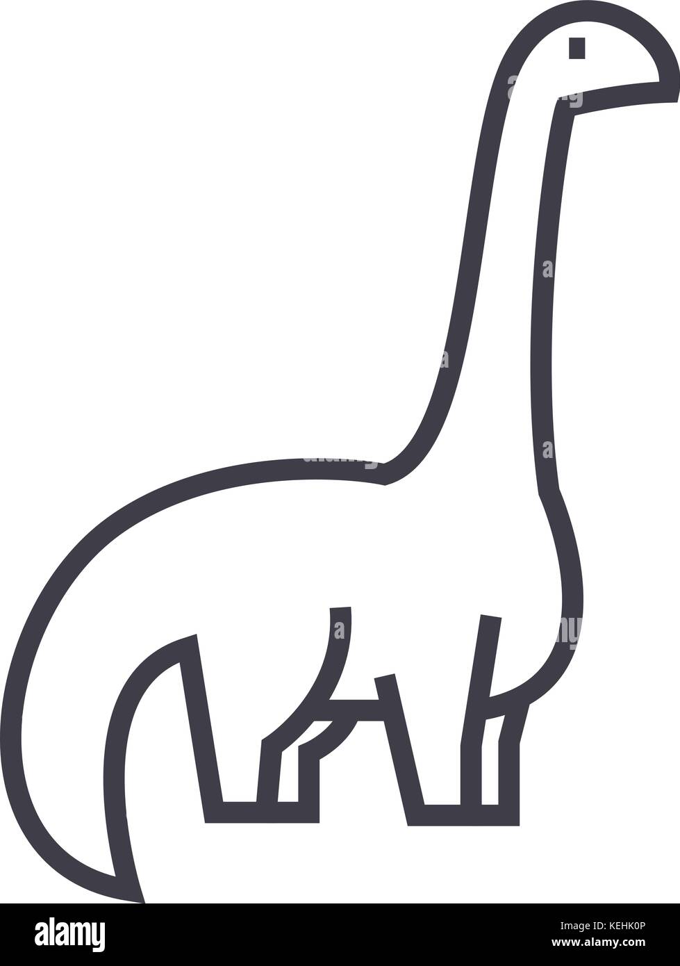Dinosaurier, diplodocus Vektor Symbol Leitung, Zeichen, Abbildung auf Hintergrund, editierbare Anschläge Stock Vektor