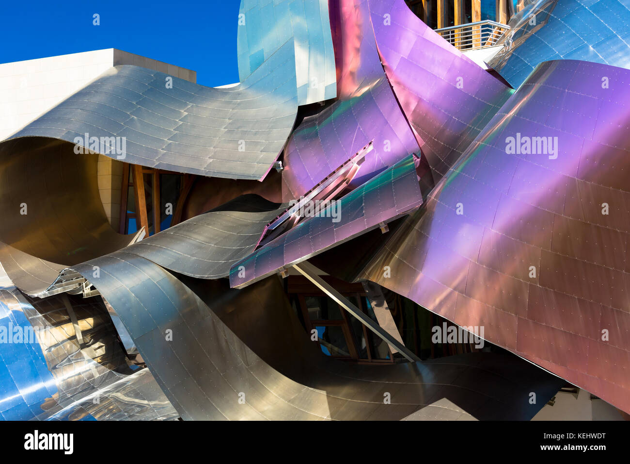 Hotel Marques de Riscal Bodega, futuristisches Design vom Architekten Frank O Gehry in Elciego Rioja-Alavesa Gebiet Spaniens Stockfoto