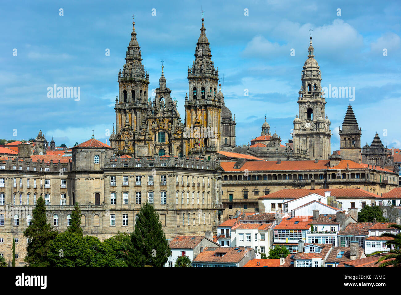 Catedral de Santiago de Compostela, römisch-katholische Kathedrale, Stadtbild, Galizien, nördlichen Spanien Stockfoto