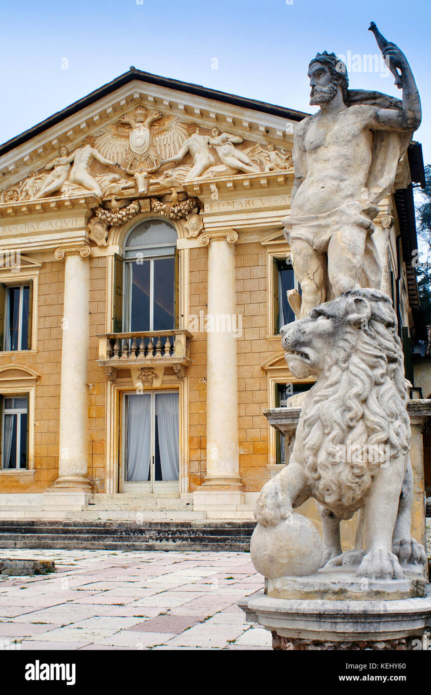 Italien, Veneto, Maser, Villa Barbaro von Andrea Palladio entworfen Stockfoto
