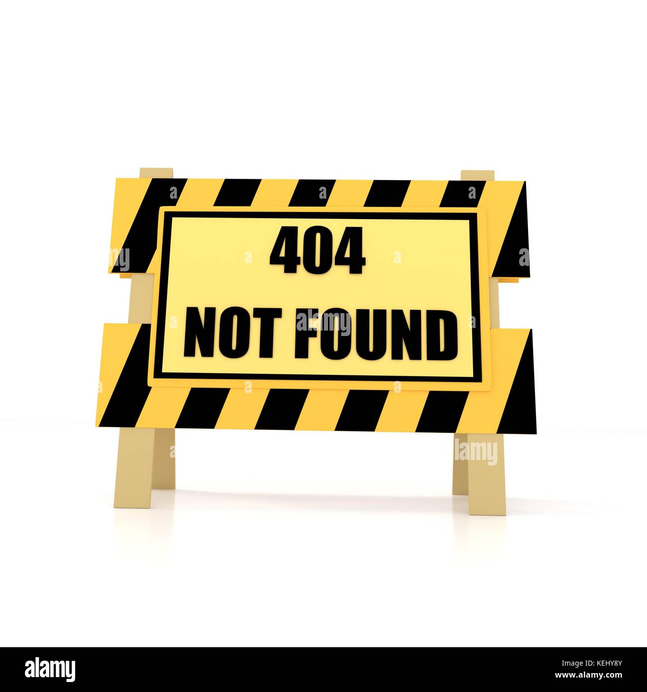 Fehler 404 nicht auf isolierte Weiß in 3D Rendering gefunden Stockfoto