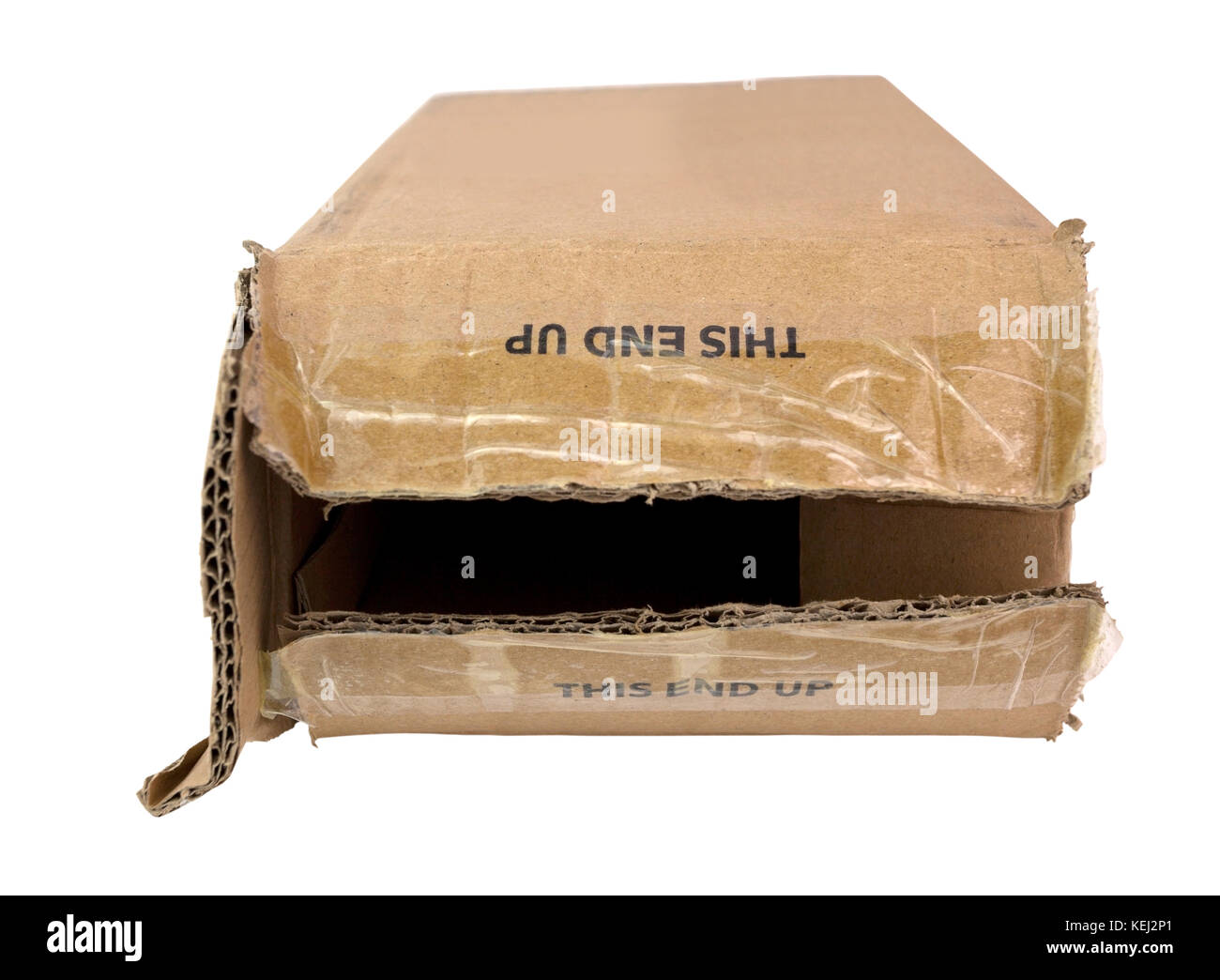 Verwendet Versand Feld diese am Ende. isoliert. Stockfoto