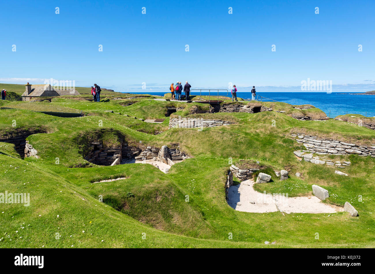 Die jungsteinzeitliche Siedlung von Skara Brae, Festland, Orkney, Orkney Inseln, Schottland, Großbritannien Stockfoto