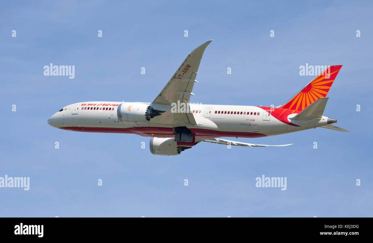 Air India Boeing 787 Dreamliner VT-Anw vom Flughafen London-Heathrow LHR Stockfoto