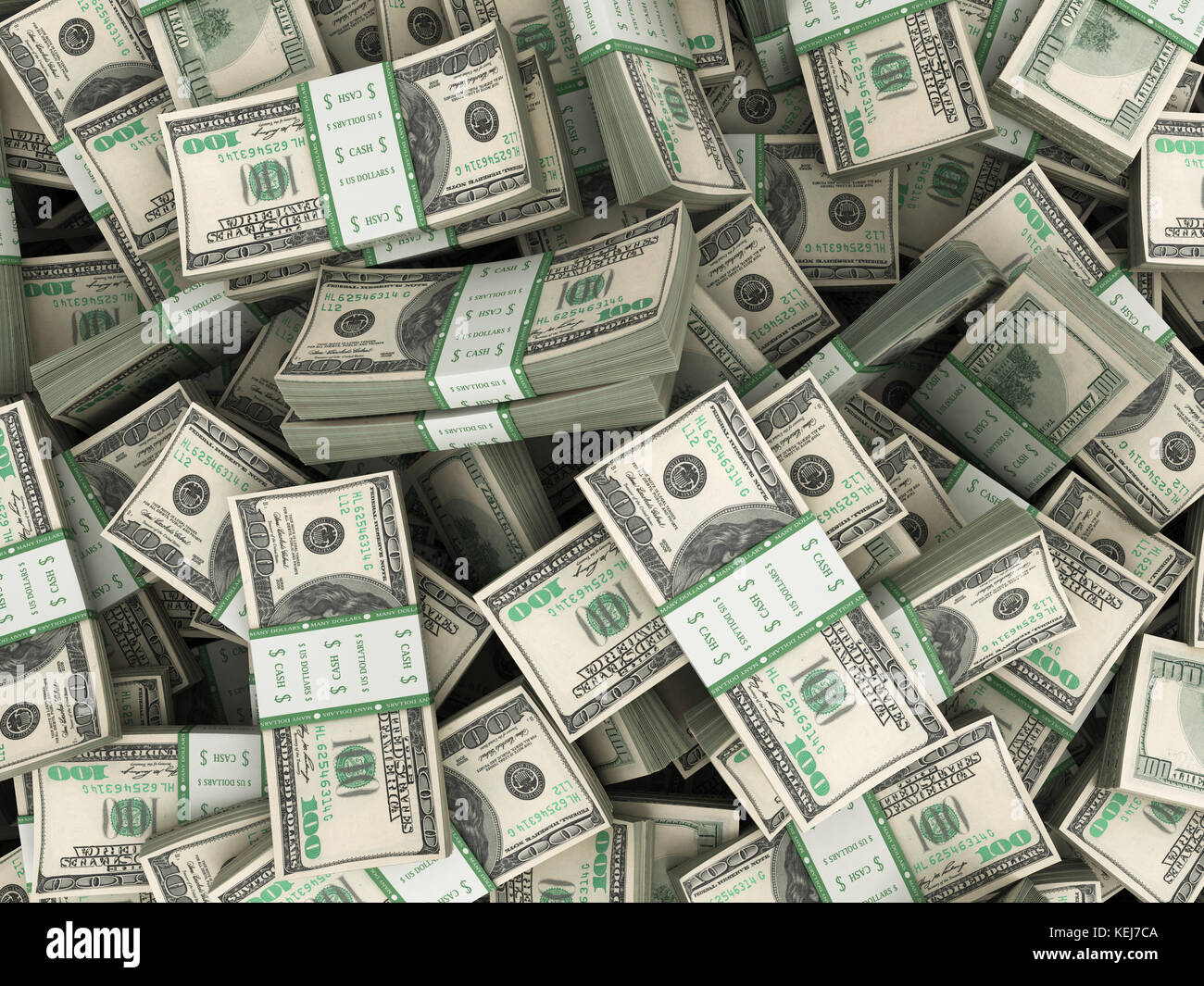 Hintergrund mit Geld amerikanischen Hundert-Euro-Scheine Stapel Stockfoto