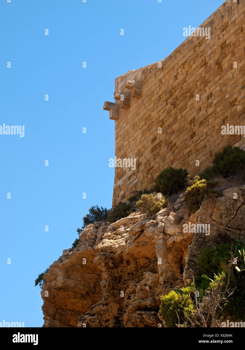 Detail aus einem der mittelalterlichen Bastion Abwehr in der Zitadelle auf Gozo Stockfoto