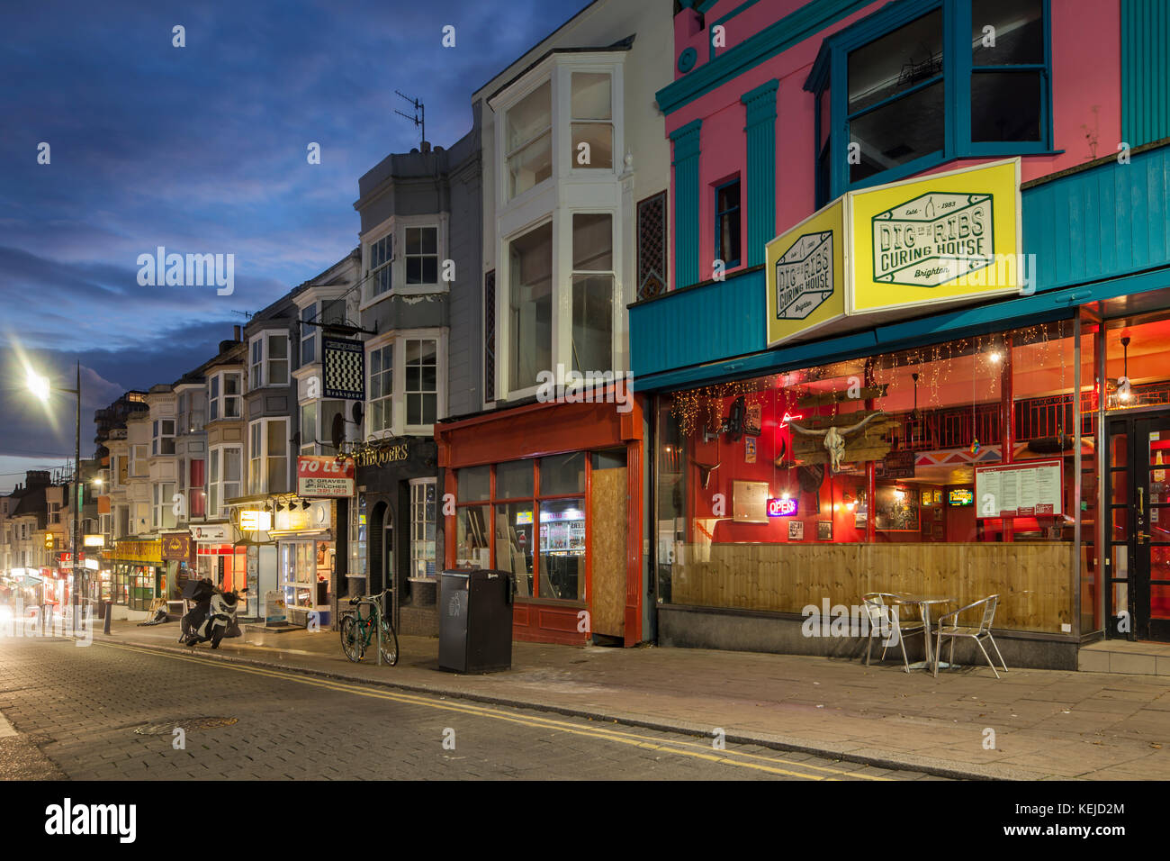 Abend in Brighton City Centre, East Sussex, England. Stockfoto