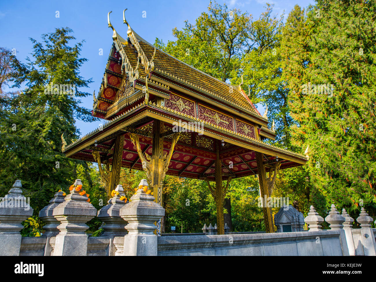 Thai-Sala im Kurpark in Bad Homburg vor der Höhe, Kurort in Deutschland Stockfoto