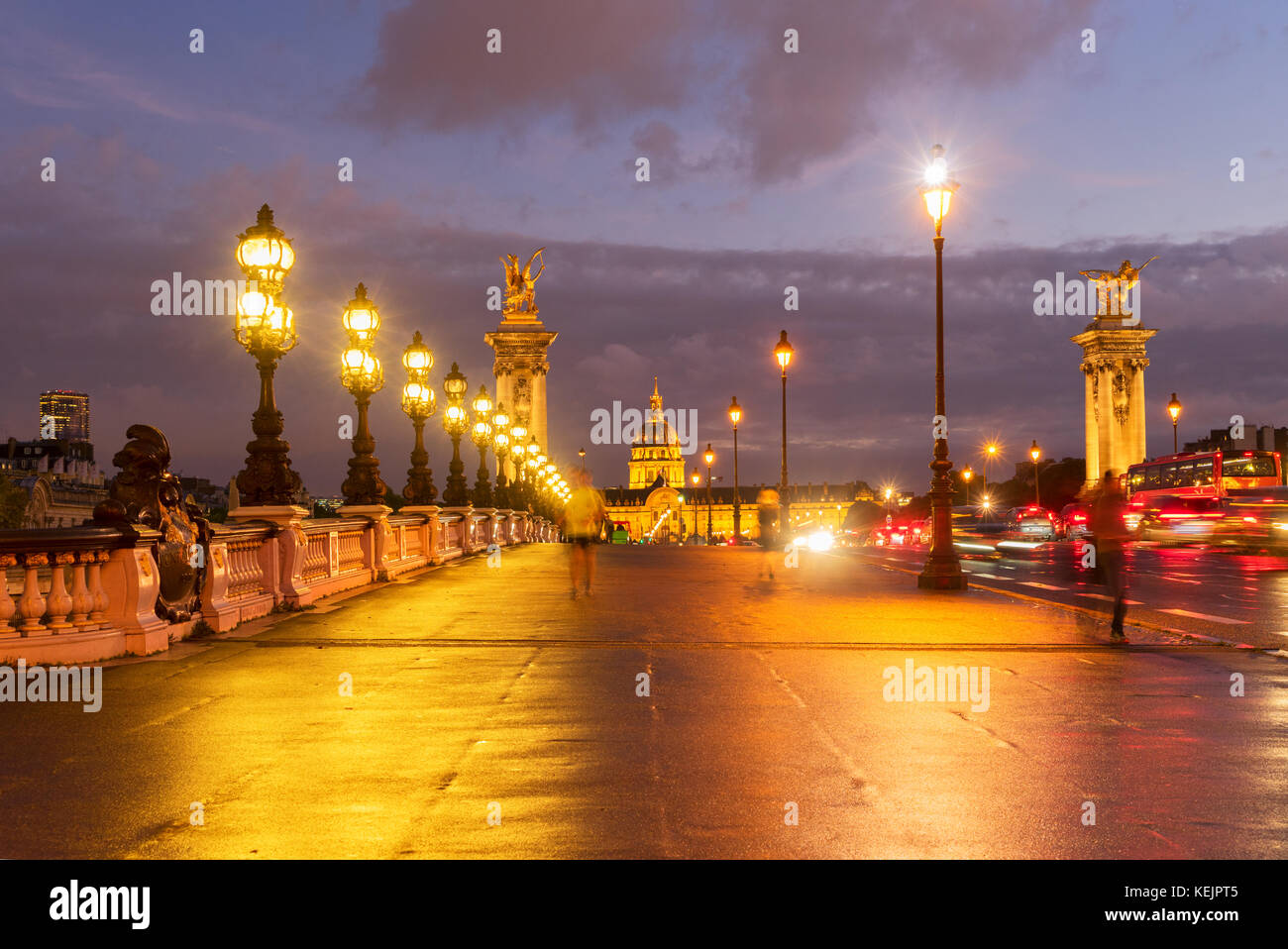 Alexandre iii Brücke an Veilchen Venedig, Paris, Frankreich Stockfoto