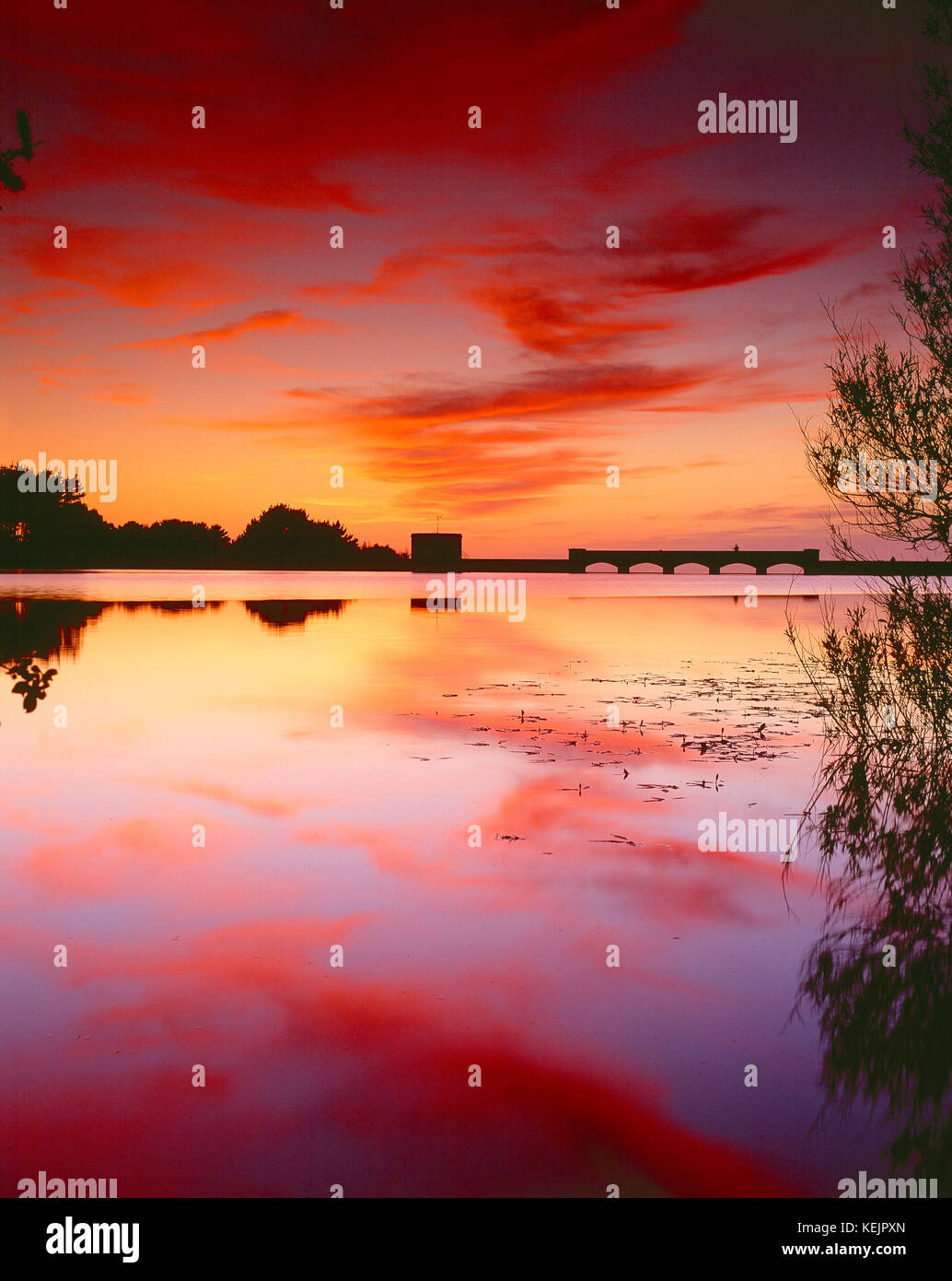 Kanal Inseln. Guernsey. Heiliger Erlöser. Behälter bei Sonnenuntergang. Stockfoto