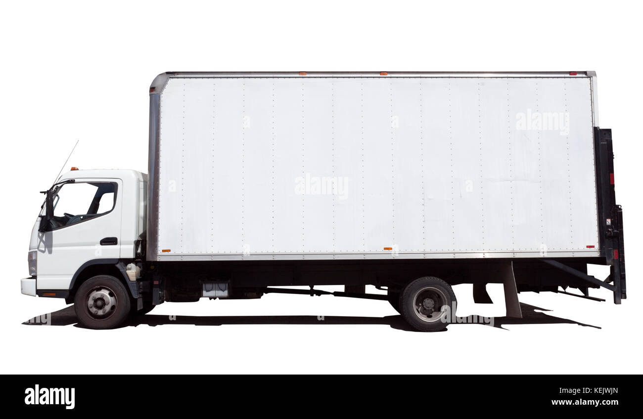 Isolierten weißen Lieferwagen. Stockfoto