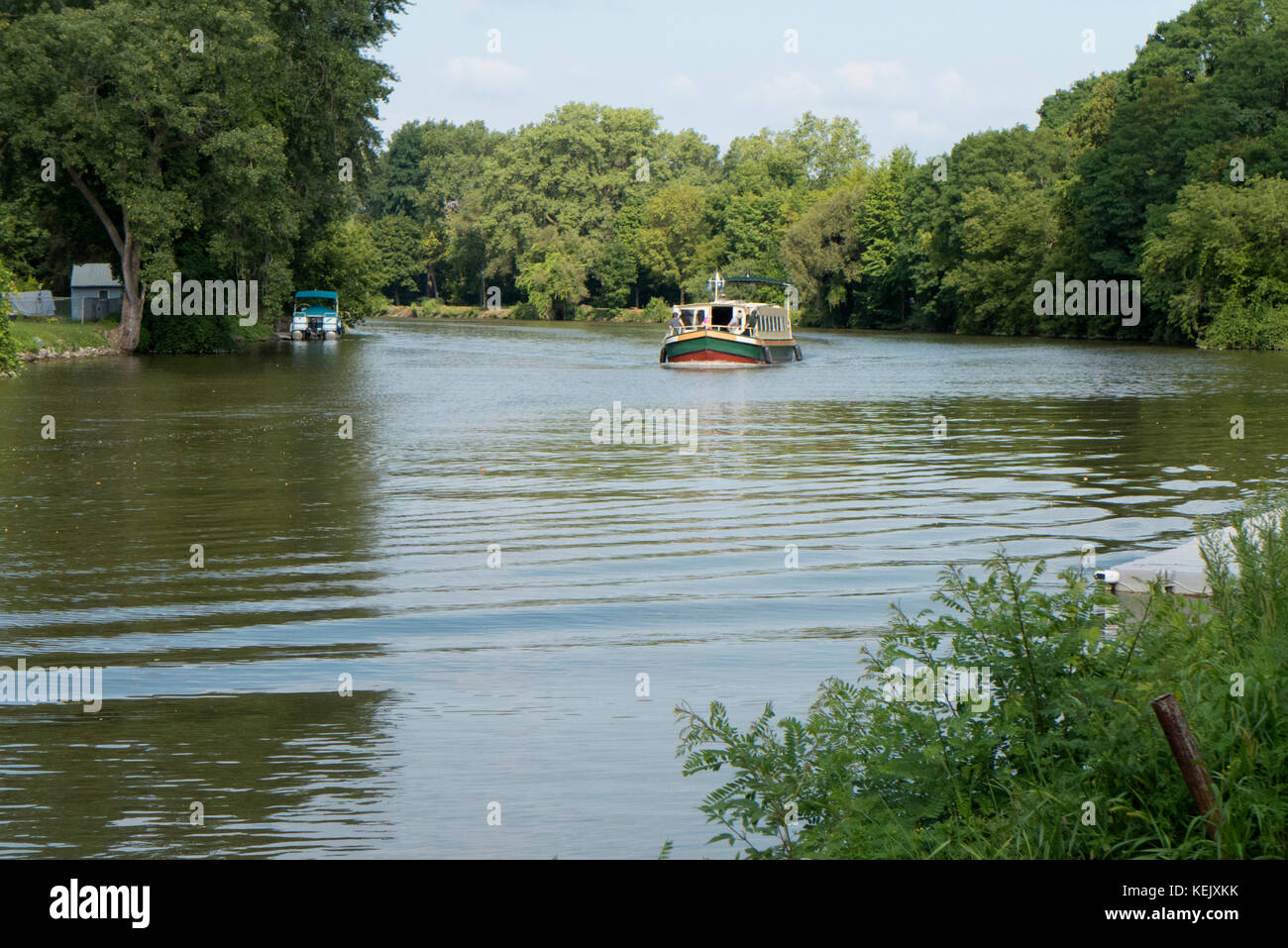 Erie Canal Hausboot. Stockfoto