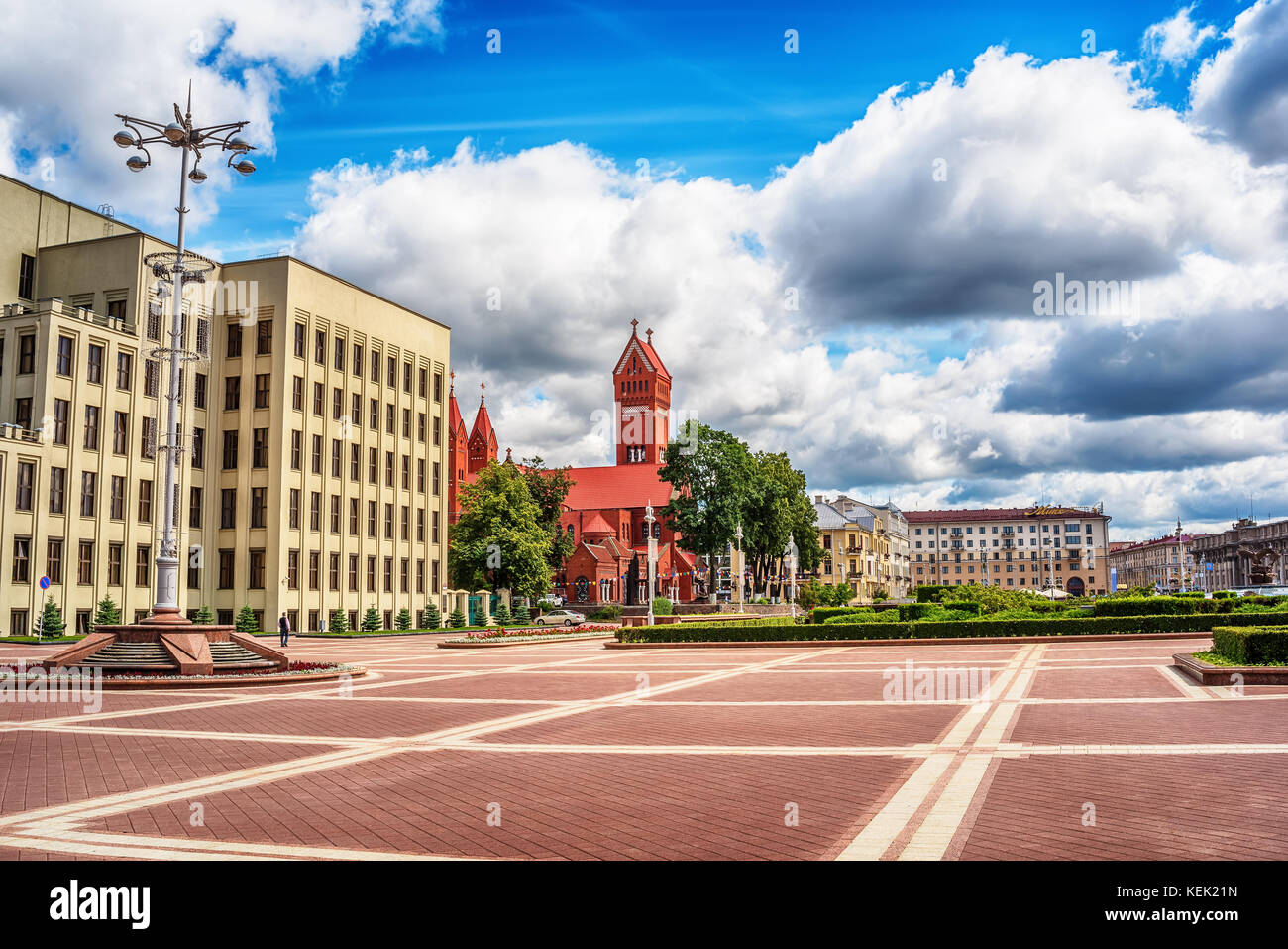 Minsk, Weißrussland: der Platz der Unabhängigkeit Stockfoto