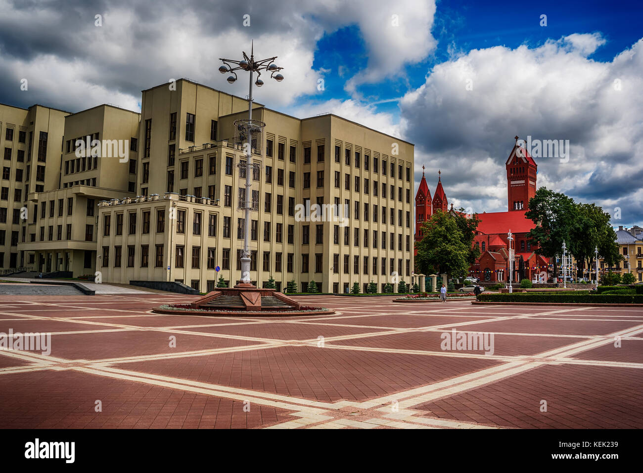 Minsk, Weißrussland: der Platz der Unabhängigkeit Stockfoto