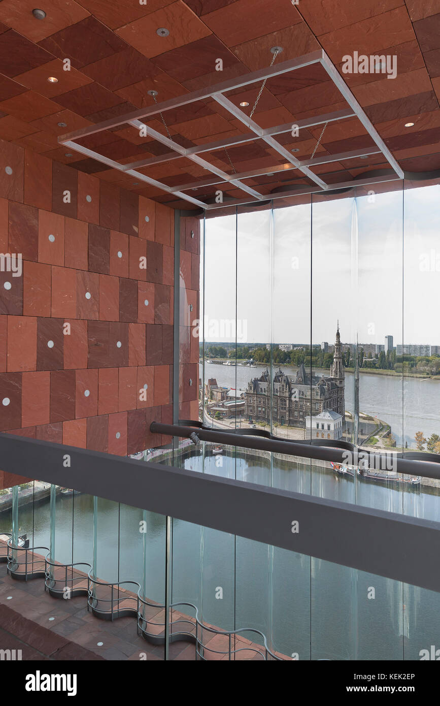 Antwerpen, Flandern, Belgien: Museum aan de Stroom MAS durch das Architekturbüro Neutelings Riedijk Architects, Rotterdam Stockfoto