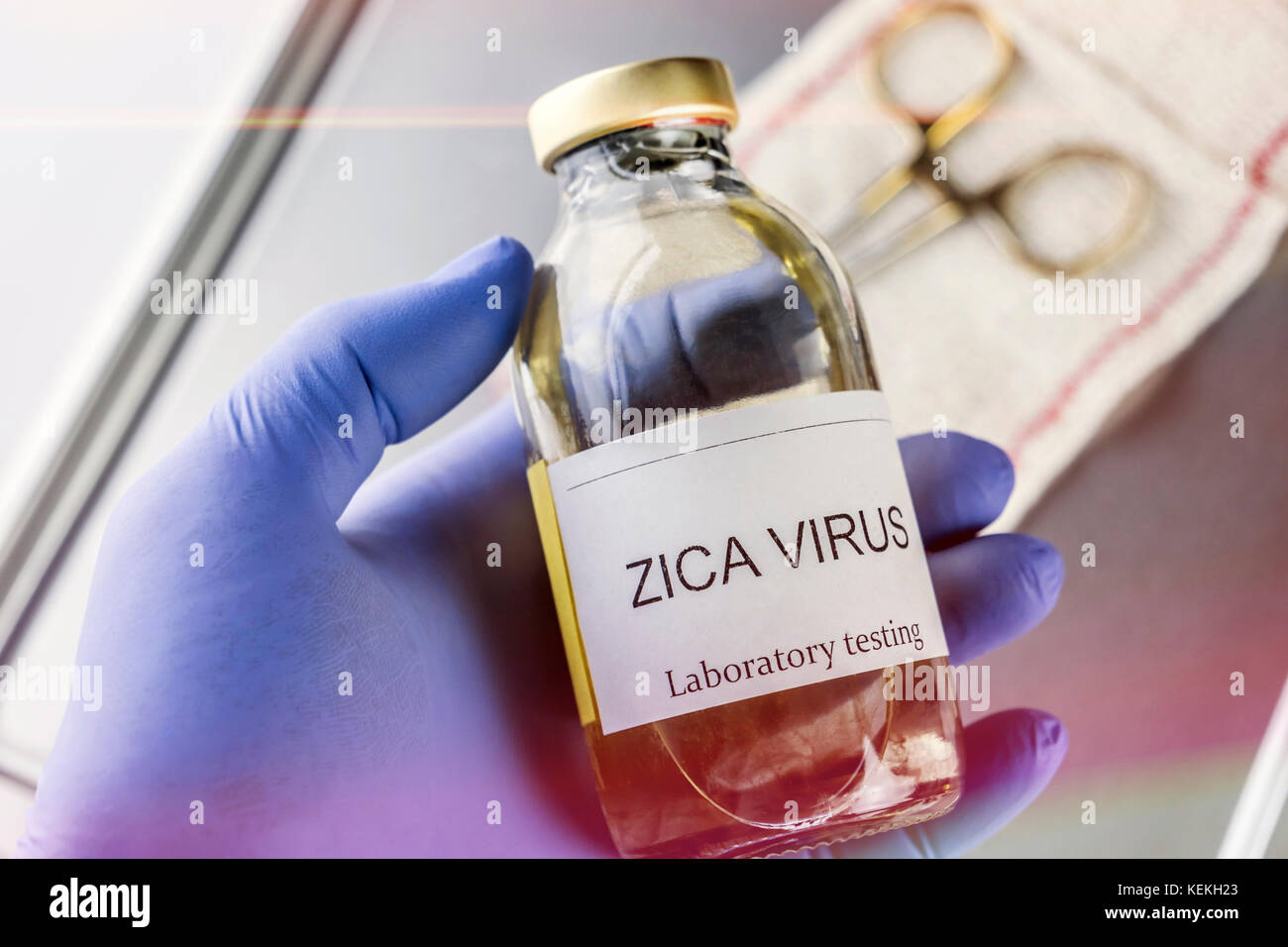 Tests für die Forschung von zika Test, Bild konzeptionelle Stockfoto