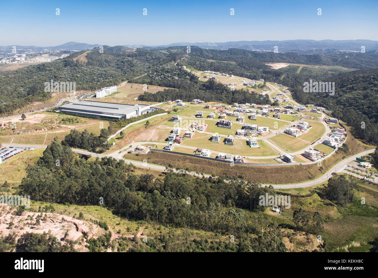 Luftaufnahme von Alphaville, Sao Paulo Metropolregion - Brasilien Stockfoto