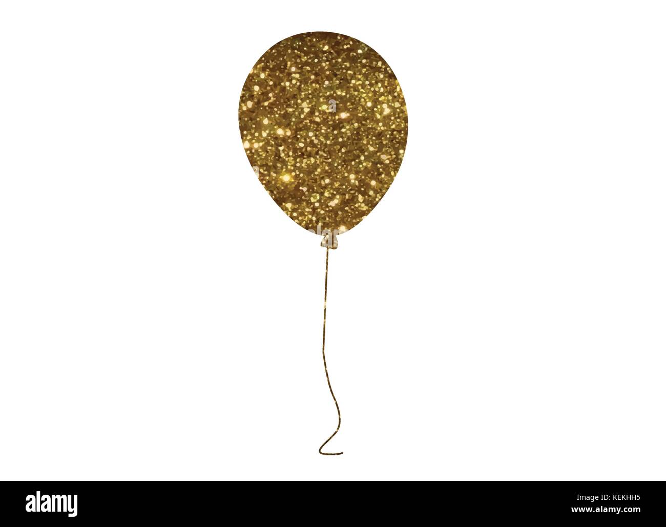 Der Vektor Ausschnitt golden Glitter von isolierten Versammlung Veranstaltung Heißluftballon auf weißem Hintergrund Stock Vektor