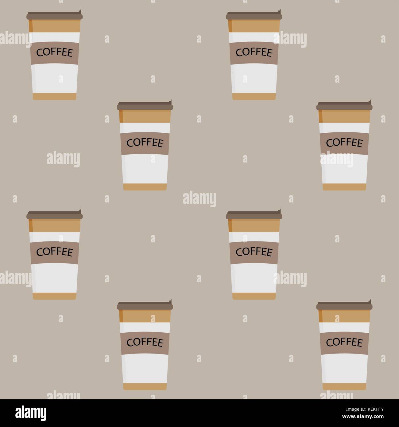 Nehmen Sie pattern Kaffeetasse nahtlose. Trinken, Espresso-Maschine und heiße Getränke, Kaffee Latte zum Mitnehmen. Vector Illustration Stock Vektor